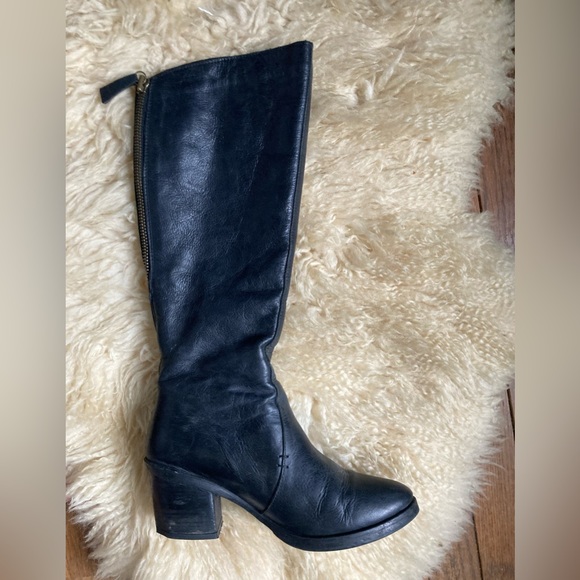 Tall Black Ethem leather boots with slanted back/side zipper 🔥 Turkish made - Picture 5 of 7